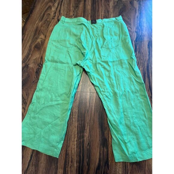 Ralph Lauren Womens Sz 16 Linen Grass Green Wide Crop Leg Spring Vtg NEW - Picture 9 of 14